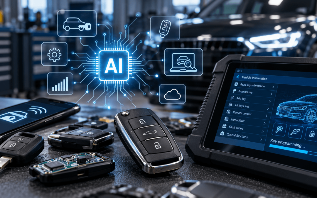 AI alapú autókulcs programozás (AI kép)
